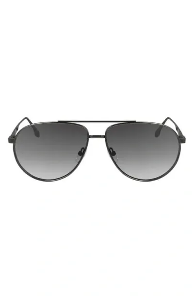 Victoria Beckham V Line 61mm Aviator Sunglasses In Gun / Grey Gradient