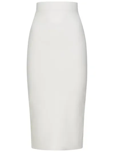 Victoria Beckham Vb Body Fitted Midi Skirt In White