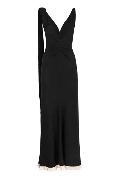 Victoria Beckham Viscose Dress In Black