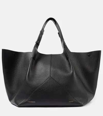 Victoria Beckham W11 Jumbo Leather Tote Bag In Tie Closure