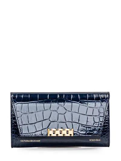 Victoria Beckham Wallet With Chain In Blue