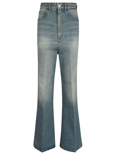 Victoria Beckham Wide-leg Kick Jeans In Blue