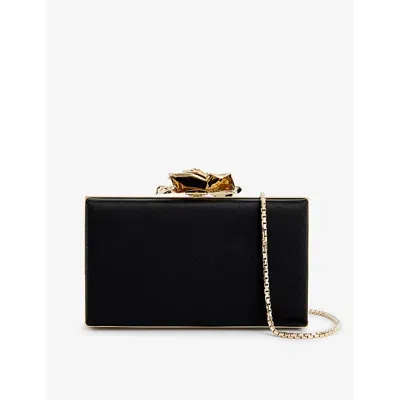 Victoria Beckham Frame Flower Clutch In Black