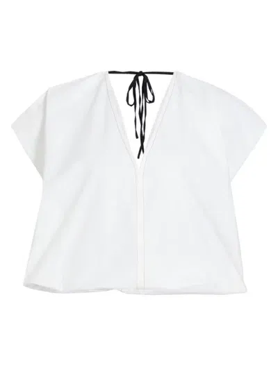 Victoria Beckham Sleeveless Gathered Waist Top White