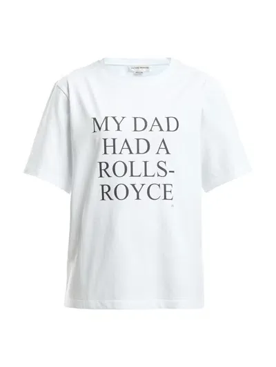 Victoria Beckham Slogan Tee 'my Dad Had A Rolls-royce' White