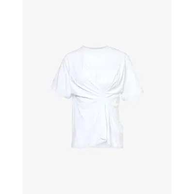 Victoria Beckham Womens White Twist Cotton-jersey T-shirt In 白色