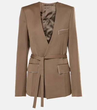 Victoria Beckham Wool Blazer In Bark