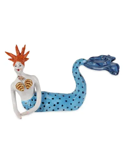 Vietri Sirena Aquata Mermaid Candleholder In Burgundy