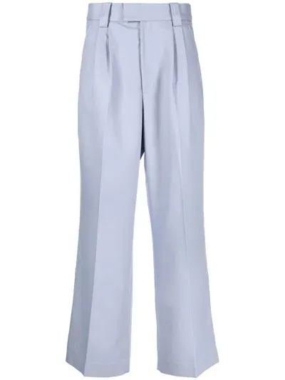 Viktor & Rolf Pleat-detail Wide-leg Trousers In Grey