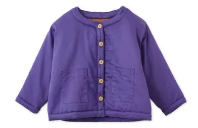 Vild House Of Little Kids'  Organic Cotton Woven Padded Jacket In Purple