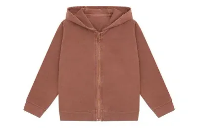 Vild House Of Little Kids'  Organic Cotton Zip Up Hoodie In Clay Pink-beetroot Plant Dye