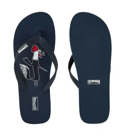 Vilebrequin Men's Copp Textured Flip-flops In Navy