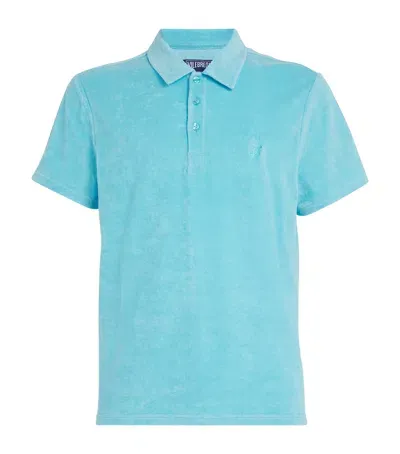 Vilebrequin Cotton-blend Terry Phoenix Polo Shirt In Blue