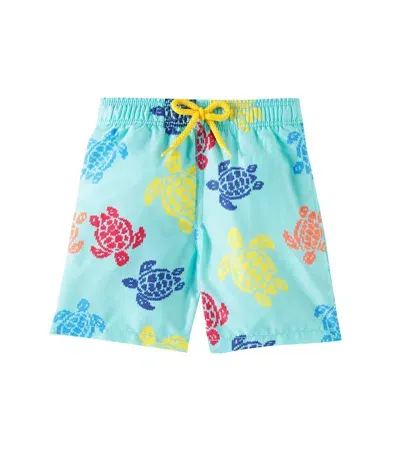 Vilebrequin Kids' Jim Printed Swim Shorts In Blue