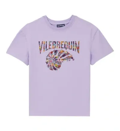 Vilebrequin Kids' Organic Cotton Noumea Sea Shells T-shirt In Lilac