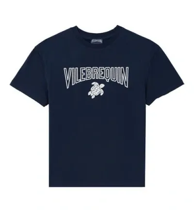 Vilebrequin Babies'  Kids' Organic Cotton T-shirt In Bleu Marine