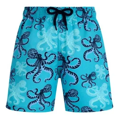 Vilebrequin Kids' Poulpes Stretch Swim Shorts In Bora Bora