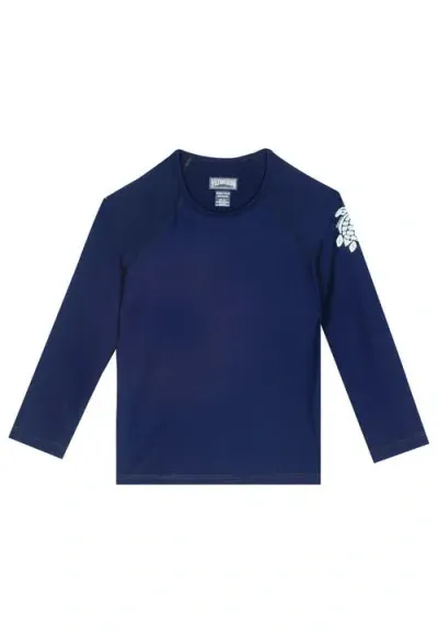 Vilebrequin Kids' Solid Rashguard In Bleu Marine