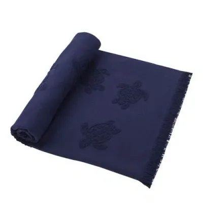 Vilebrequin Organic Cotton Turtle Beach Towel In Blue