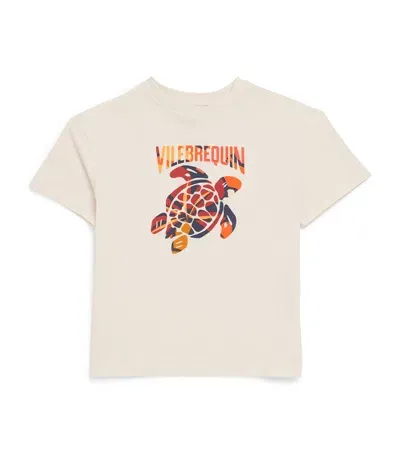 Vilebrequin Kids' Organic Cotton Turtle T-shirt In White