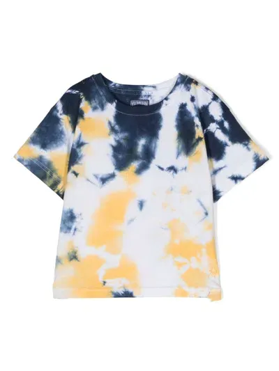 Vilebrequin Kids' Tie-dye Cotton T-shirt In Blue