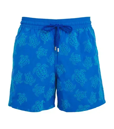 Vilebrequin Turtle Print Moorea Swim Shorts In Blue