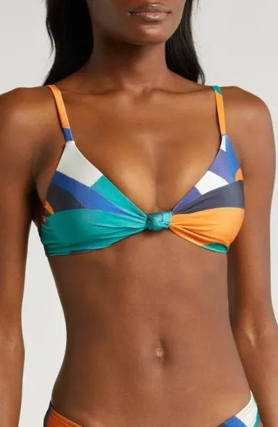 Villa Fresca Vista Knot Bikini Top In Tuscan Waves