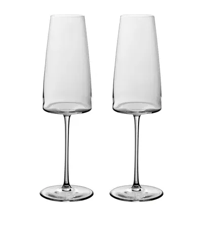 Villeroy & Boch Set Of 2 Crystal Metrochic Champagne Flutes In Clear