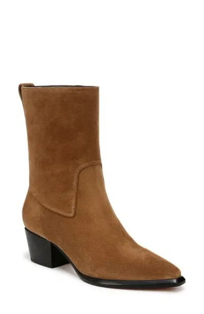 Vince Arlington Western Suede Ankle Boots In Elmwood Tan Suede