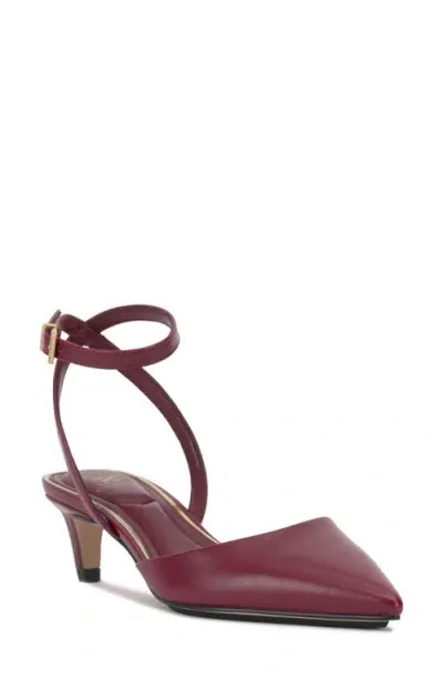 Vince Camuto Irva Ankle Strap Pointed Toe Pump In Chianti