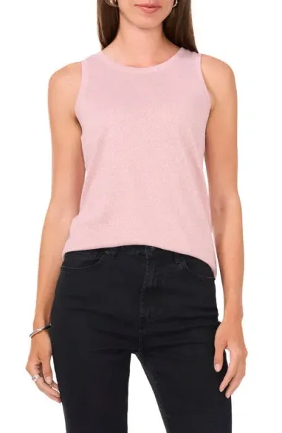 Vince Camuto Metallic Knit Tank In Dusty Blush