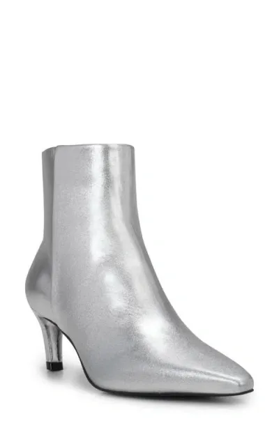 Vince Camuto Quinley Pointed Toe Bootie In Silver Nappa