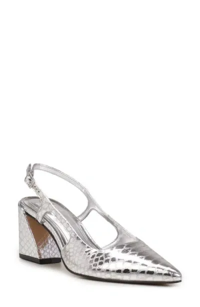 Vince Camuto Sindree Slingback Pointed Toe Pump In Silver