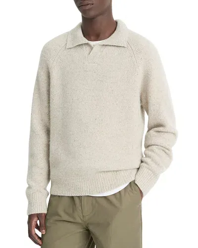 Vince Cashmere Textured Donegal Sweater In Heather Cahuenga Khaki