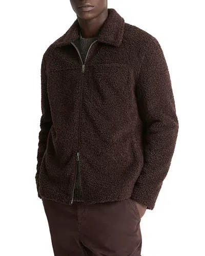 Vince Fleece Jacket In Oxblood