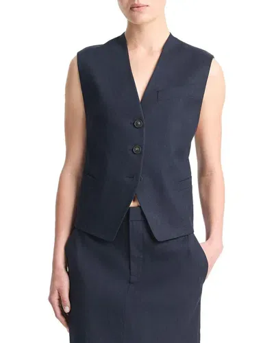 Vince V-neck Waistcoat In Blue