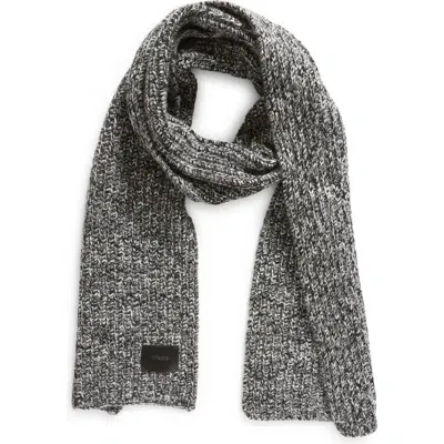 Vince Marl Shaker Stitch Wool & Cashmere Scarf In Black/cream