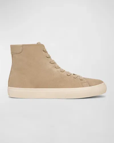 Vince Men's Fulton Suede High-top Sneakers In Sand Trail Beige