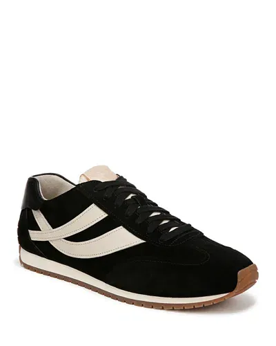 Vince Men's Oasis Runner Leather Low-top Sneakers In Black/moon