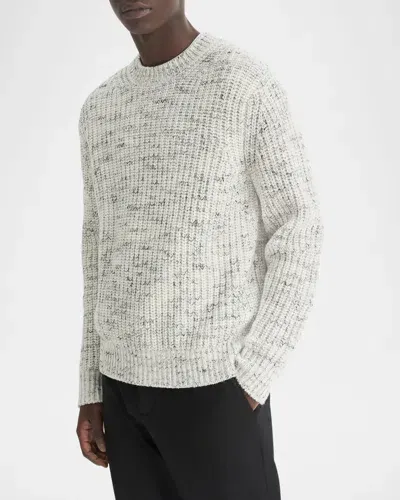 Vince Men's Space-dyed Wool Sweater In Heathered White