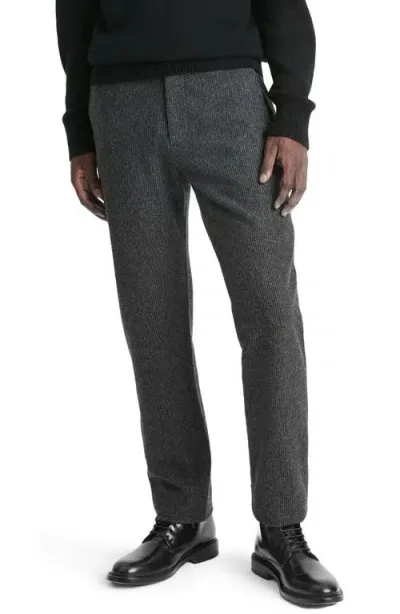 Vince Pinstripe Wool Blend Pants In Charcoal/grey