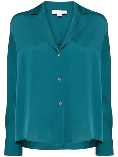 Vince Silk Dolman-sleeves Blouse In Blue