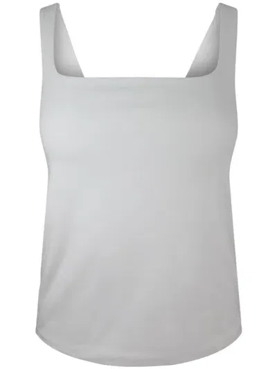 Vince Square-neck Cotton Tank Top In Weiss