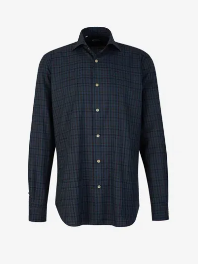 Vincenzo Di Ruggiero Checkered Shirt In Navy Blue