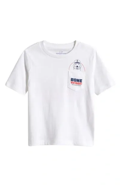 Vineyard Vines Kids' Bone Voyage Pocket Graphic T-shirt In White Cap