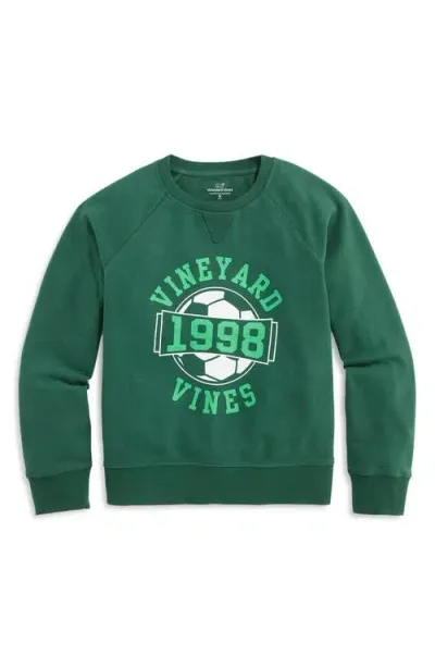 Vineyard Vines Kids' Cotton Blend Graphic Sweatshirt In Charleston Green