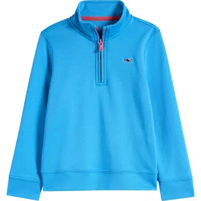 Vineyard Vines Kids' Exclusive Half Zip Pullover In Scuba Blue