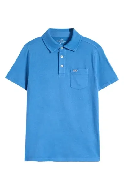 Vineyard Vines Kids' Exclusive Island Pocket Polo In Blue Wave