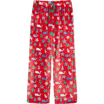 Vineyard Vines Kids' Print Fleece Sleep Pants In Red Velvet Cookies