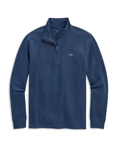 Vineyard Vines Saltwater Quarter Zip Long Sleeve Sweatshirt In Deep Bay